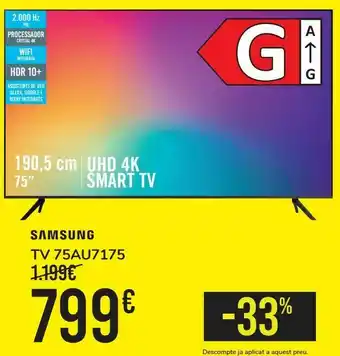 Nespresso Samsung tv 75au7175 oferta
