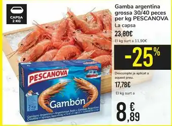 Nespresso Gambón grande piezas por kg pescanova oferta