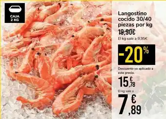 Carrefour Market Langostinos cocido 30/40 piezas por kg oferta