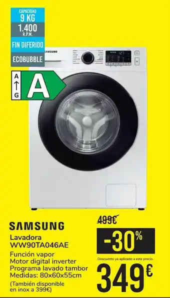 Samsung Samsung lavadora ww90ta046ae oferta