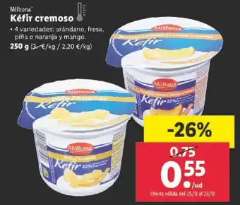 Lidl Kéfir Cremoso 250 g oferta
