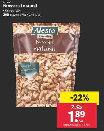 Lidl Nueces Al Natural 200 g oferta