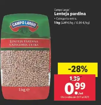 Lidl Lenteja Pardina oferta