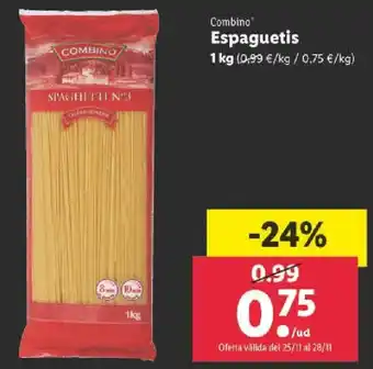 Lidl Espaguetis 1 kg oferta