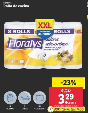Lidl Floralys Rollo de Cocina oferta