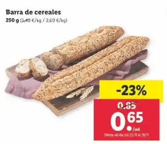 Lidl Barra de Cereales 250 g oferta