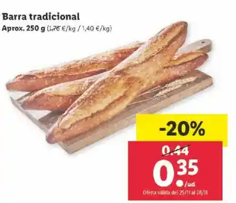 Lidl Barra Tradicional Aprox. 250 g oferta