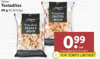 Lidl Tostaditas Pasas e Higos, Tostaditas Frutos Rojos 80 g oferta