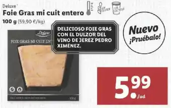 Lidl Foie Gras Mi Cuit Entero 100 g oferta