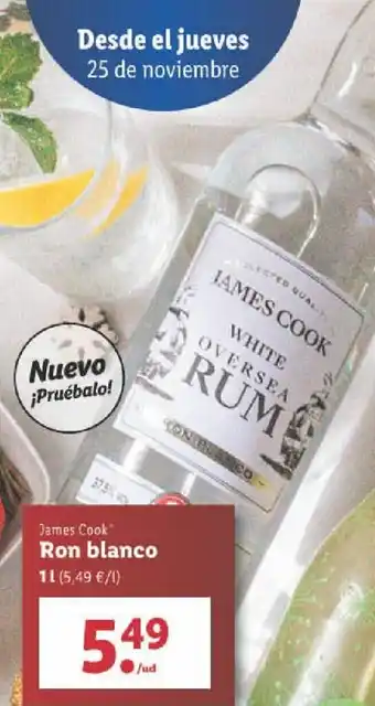 Lidl James Cook Ron Blanco 1 l oferta