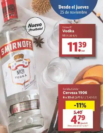 Lidl Smirnoff Vodka 1 l oferta