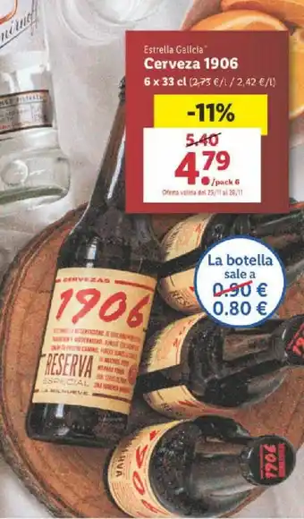 Lidl Estrella Galicia Cerveza 1906 6 x 33 cl oferta