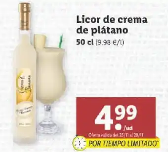 Lidl Licor de Crema de Plátano 50 cl oferta