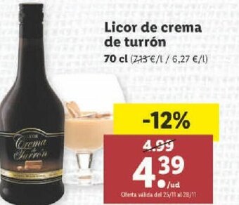 Licor de Crema de Turrón 70 cl