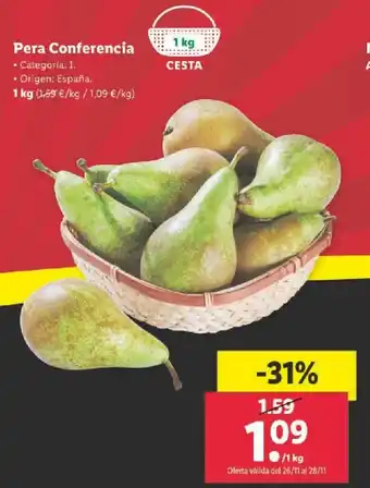 Lidl Pera Conferència 1 kg oferta
