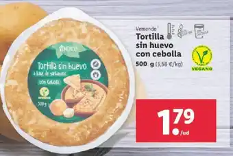Lidl Tortilla sin Huevo Con Cebolla 500 g oferta