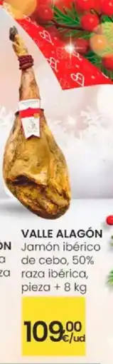 Eroski VALLE ALAGÓN Jamón ibérico de cebo, 50% raza ibérica oferta