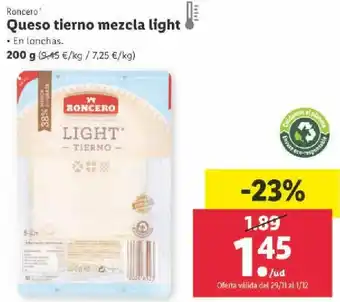 Lidl Queso Tierno Mezcla Light 200 g oferta