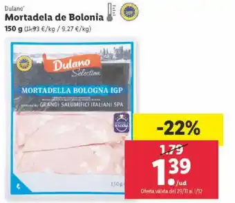 Lidl Mortadela de Bolonia 150 g oferta