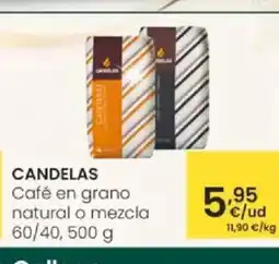 Eroski CANDELAS Café en grano natural o mezcla oferta