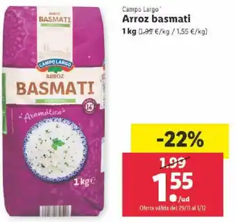 Lidl Arroz Basmati 1 kg oferta