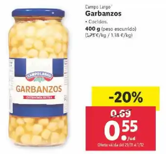 Lidl Garbanzos 400 g oferta