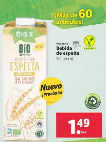 Lidl Bebida de Espelta 1 l oferta