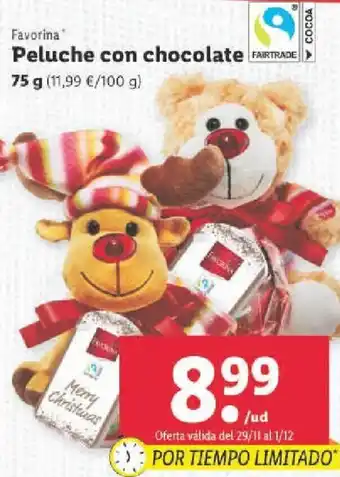 Lidl Peluche con Chocolate 75 g oferta