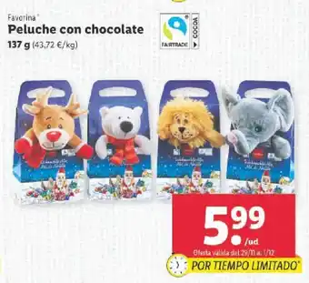 Lidl Peluche con Chocolate 137 g oferta