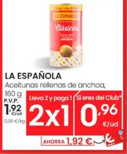 Eroski LA ESPAÑOLA Aceitunas rellenas de anchoa oferta