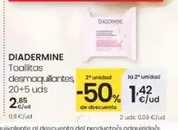 Eroski DIADERMINE Toallitas desmaquillantes oferta