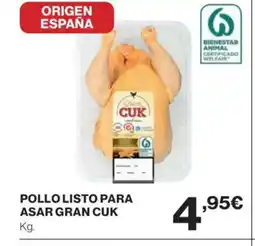 Pollo listo para asar gran cuk