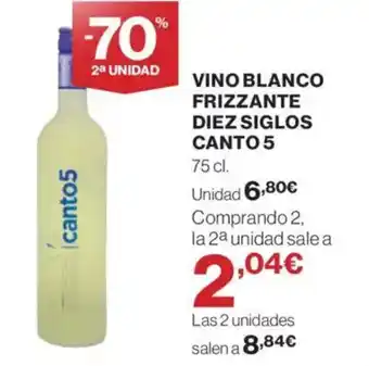 Supercor CANTO 5 Vino blanco frizzante diez siglos oferta