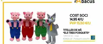 Abacus Titelles De Mà Els Tres Porquets oferta