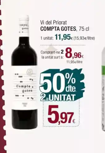 Condis COMPTA GOTES Vi del Priorat oferta