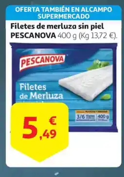 Alcampo PESCANOVA Filetes de merluza sin piel oferta