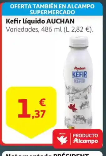 Alcampo AUCHAN Kefir líquido oferta