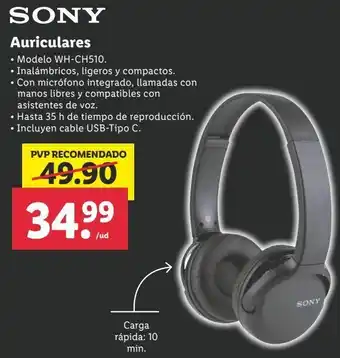 Lidl Auriculares bluetooth sony oferta