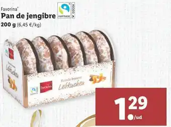 Lidl Pan favorina 200g oferta