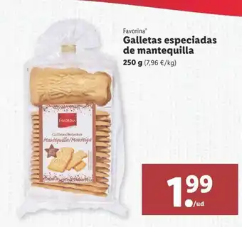 Lidl Galletas de mantequilla favorina 250g oferta