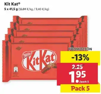 Lidl Chocolatinas kit kat 5 x 41,5g oferta