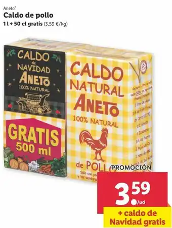 Lidl Caldo de pollo aneto oferta