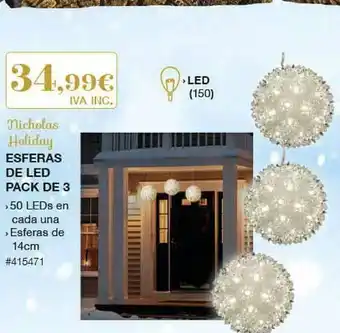 Costco Nicholas Holiday Esferas De Led Pack De 3 oferta