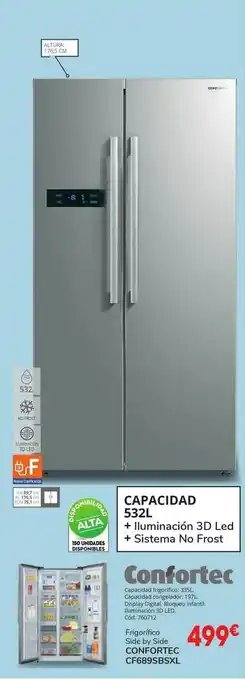 Conforama Frigorifico Side By Side Confortec Cf689sbsxl oferta