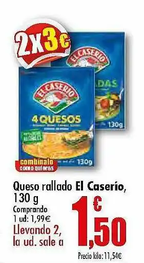 Unide Supermercados Queso Rallado El Caserío 130g oferta