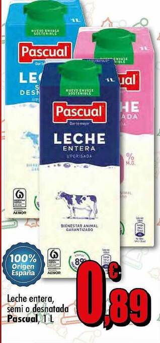 Unide Supermercados Leche Entera Semi O Desnatada Pascual oferta