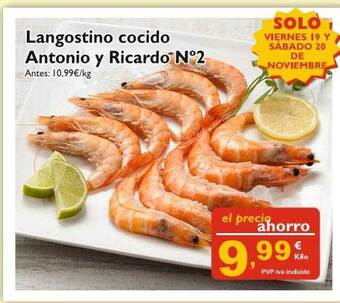Supermercados La Despensa Langostino Cocido Antonio Y Ricardo N°2 oferta