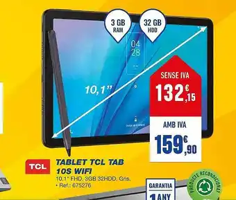 Bureau Vallée Tablet Tcl Tab 10s Wifi oferta