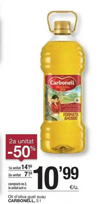 BonpreuEsclat 2a Unitat -50% Oli D'oliva Gust Suau Carbonell 3l oferta