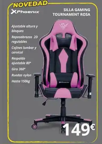 Dynos Informática Phoenix Silla Gaming Tournament Rosa oferta
